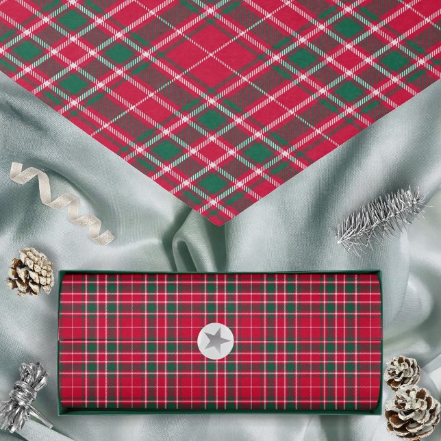Tartan - Rotes Grün und Weiß Seidenpapier (Tartan - Red Green and White - Tissue Paper by Leapfroglisics Shop)