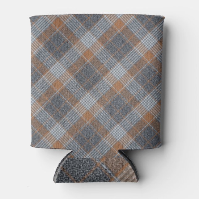 Tartan Schachbrettmuster Textil Textur Muster. Dosenkühler (Vorderseite)