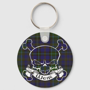 Tartan-Schädel Schlüsselanhänger
