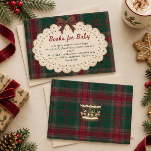Tartan-Schleife Weihnachten Baby Shower Bücher für Begleitkarte