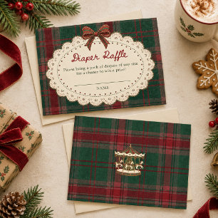 Tartan-Schleife Weihnachten Baby Shower Windel-Raf Begleitkarte