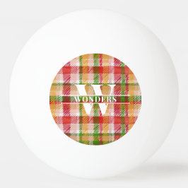 Tartan-Schottenmuster individuell monogrammiert Tischtennisball