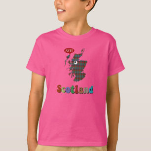 Tartan-Schottlandja Karten-T - Shirt