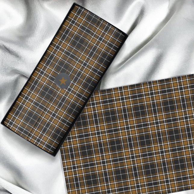 Tartan - Schwarz-Deep Honey Brown-Off White Seidenpapier (Tartan - Black-Deep Honey Brown-Off White Tissue Paper by Leapfroglisics Shop)