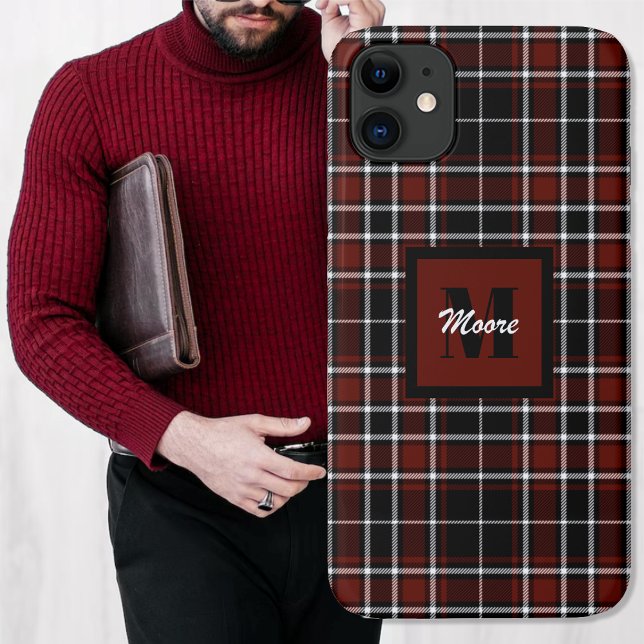 Tartan - Schwarzer Russet Rot und Off Weiß Case-Mate iPhone Hülle (Tartan - Black Russet Red and Off White Case-Mate iPhone Case by Leapfroglisics Shop)