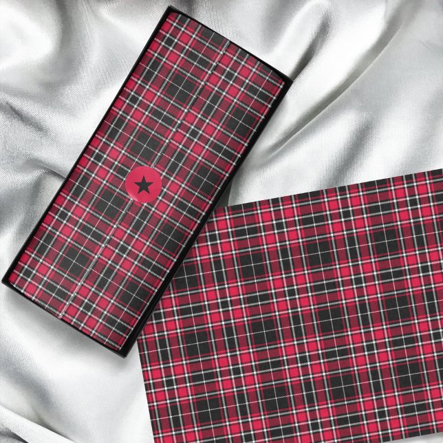 Tartan - Schwarzes Rotes Weiß Seidenpapier (Tartan - Black Red White Tissue Paper by Leapfroglisics Shop)