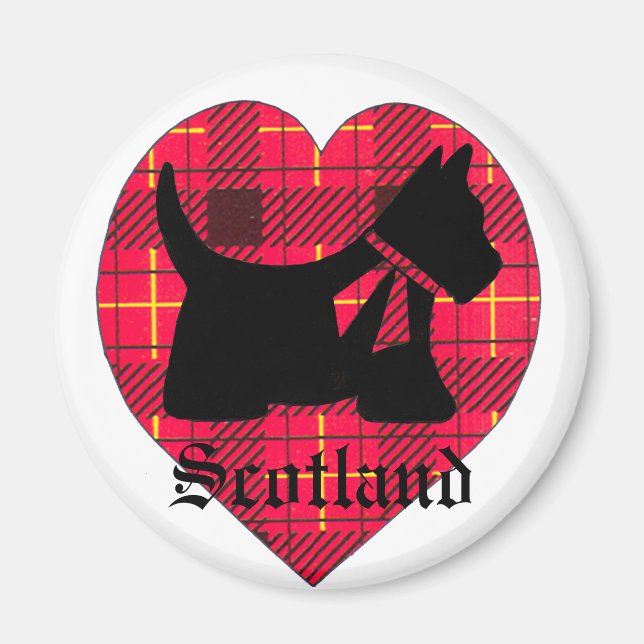 Tartan Scottie Dog Magnet (Vorne)