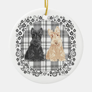 Tartan Scotties Keramik Ornament
