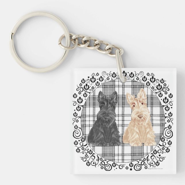 Tartan Scotties Schlüsselanhänger (Vorderseite)