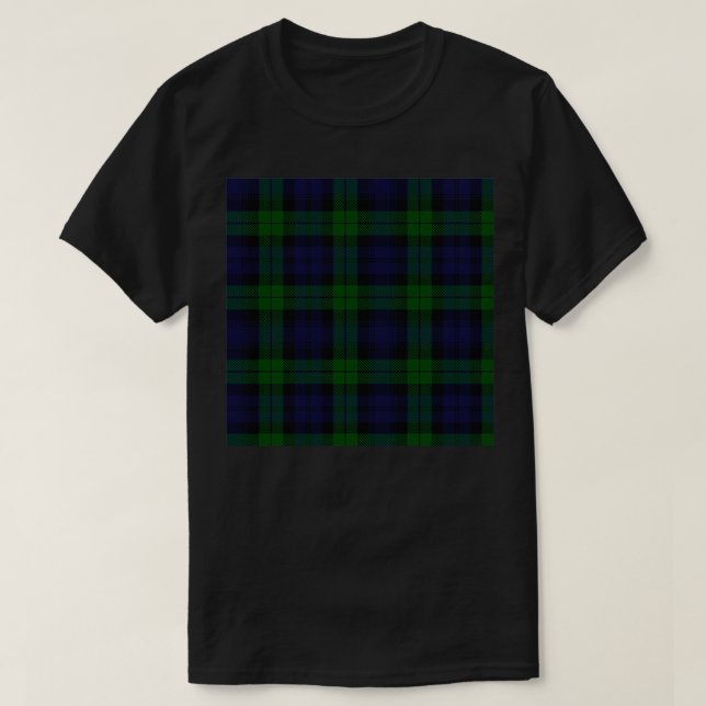 TARTAN SCOTTISH Black Watch KARIERTER KARO-DESIGN T-Shirt (Design vorne)