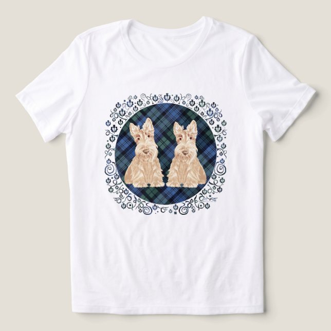 Tartan Scottish Terrier Tri-Blend Shirt (Design Vorderseite)