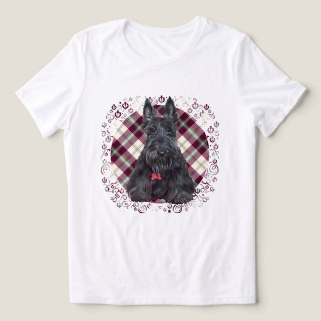 Tartan Scottish Terrier Tri-Blend Shirt (Design Vorderseite)