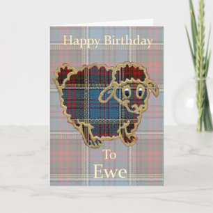 Tartan Sheep "Happy Birthday to Ewe" Funny Karte