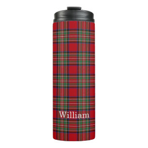Tartan Stewart Rot Grün Rustikaler Vatertag Thermosbecher