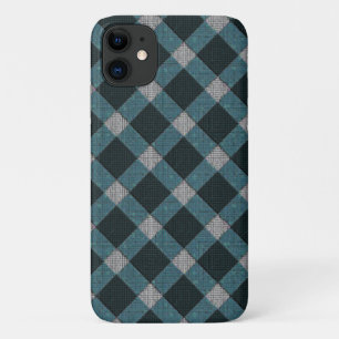 Tartan-Stil in grauem Cyan und hellem Relief Case-Mate iPhone Hülle