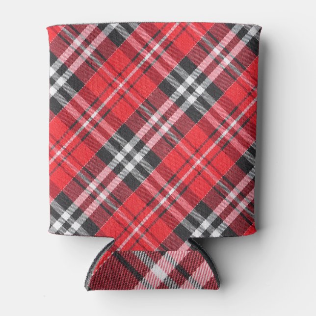 Tartan-Stoffmuster-Musteransicht Dosenkühler (Vorderseite)