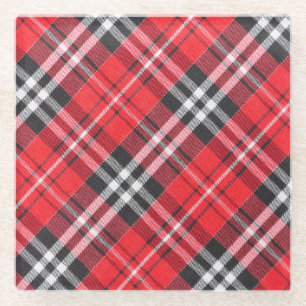 Tartan-Stoffmuster-Musteransicht Glasuntersetzer