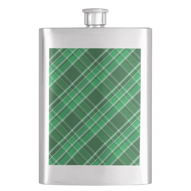 Tartan Swahili Green Kariert Pattern-88675 Flachmann (Vorderseite)