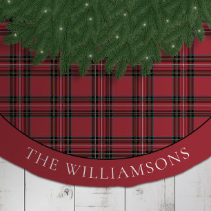 Tartan Tidings Tree Skirt Polyester Weihnachtsbaumdecke