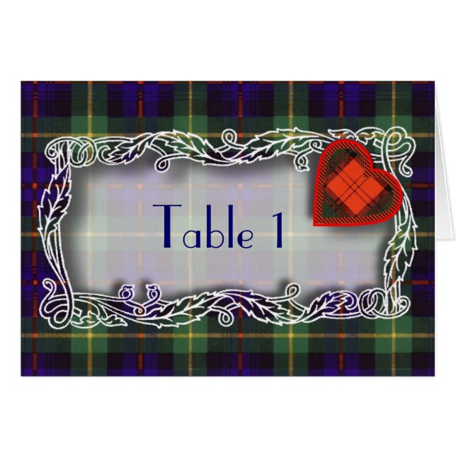 Tartan-Tischnummerkarte - Farquarson (Vorderseite (Horizontal))