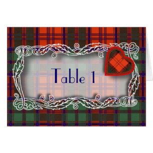 Tartan-Tischnummerkarte - Grant