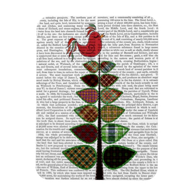 Tartan Tree Illustration Magnet (Vertikal)