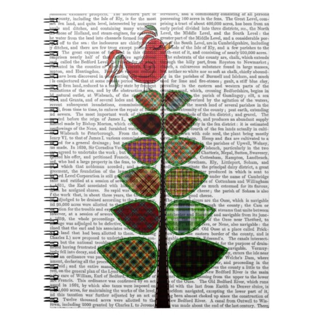 Tartan Tree Illustration Notizblock (Vorderseite)
