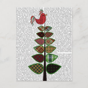 Tartan Tree Illustration Postkarte