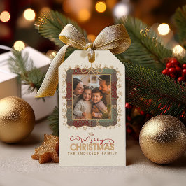 Tartan-Trim-Christmas-Einzelbild-Vorlage ID1141A Geschenkanhänger