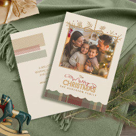 Tartan Trim Christmas Hanging Foto ID1141A Feiertagskarte