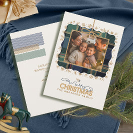 Tartan Trim Christmas One Foto Message ID1141B Feiertagskarte