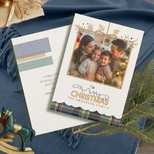 Tartan-Trim-Schmuck-Weihnachtsanhänger Photo ID114 Feiertagskarte