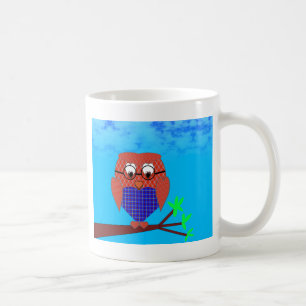 Tartan und Herz Owl Tasse