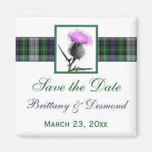 Tartan und Thistle Wedding Speichern Sie das Date Magnet