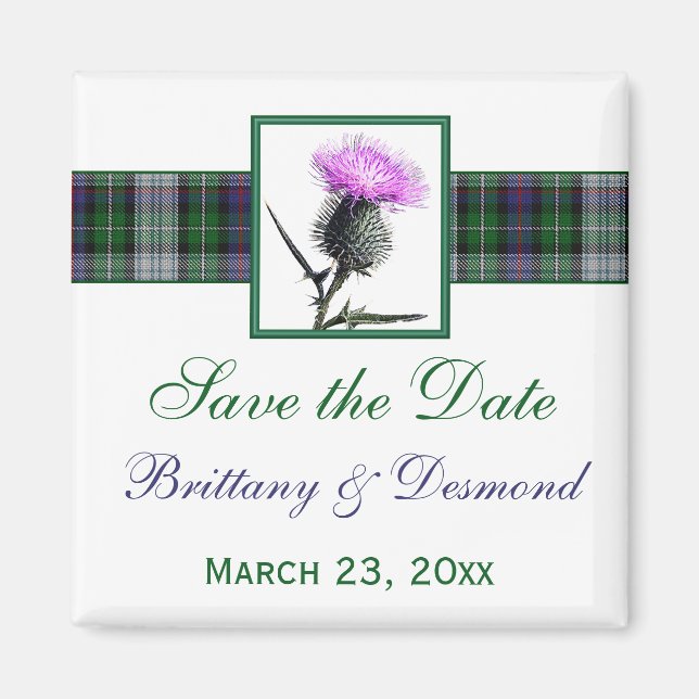 Tartan und Thistle Wedding Speichern Sie das Date  Magnet (Vorne)