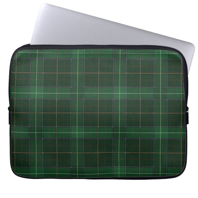 Tartan Walsh Green Muster geprüft Laptopschutzhülle (Vorderseite)