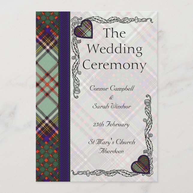 Tartan Wedding Programm - Anderson (Vorderseite)