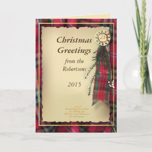 Tartan Weihnachtskarte Feiertagskarte