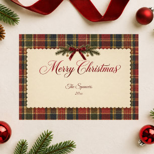 Tartan-Weihnachtskarte Feiertagskarte
