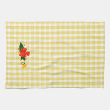Tartan yellow simple wildflower pattern