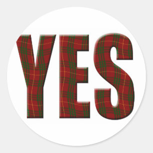 Tartan Yes Runder Aufkleber