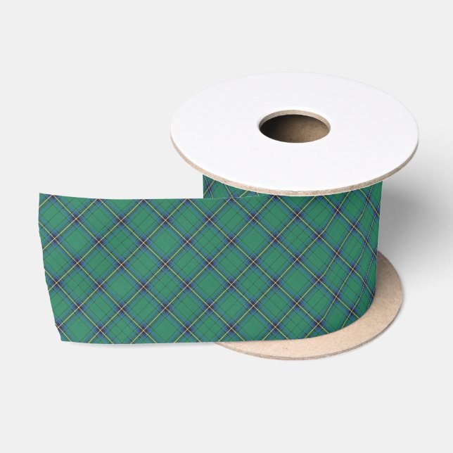 Tartanmuster Grünes Diamantkaro Satinband (Spule)