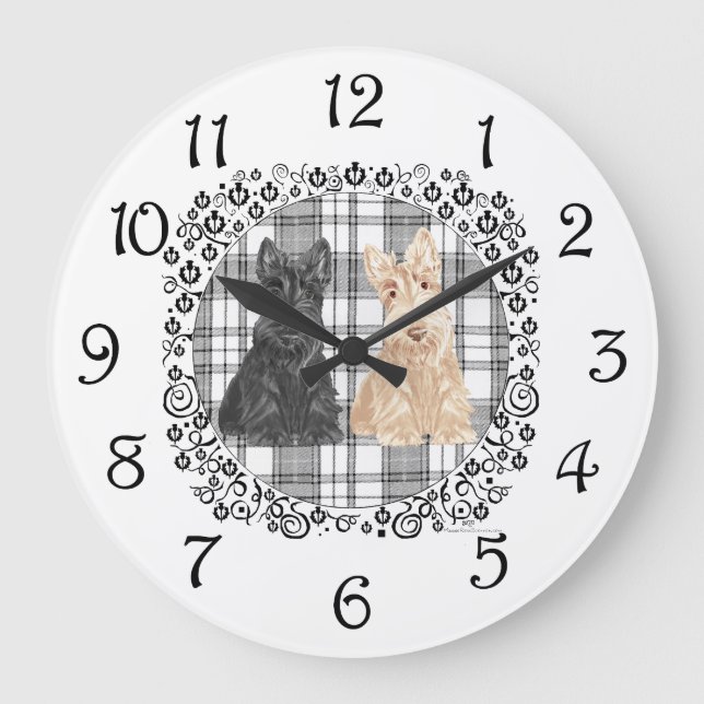 TartanScotties Große Wanduhr (Vorderseite)