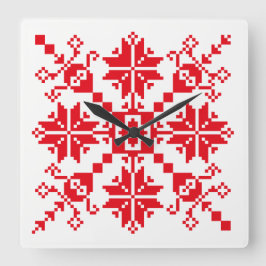 Tartlau Rot Quadratische Wanduhr