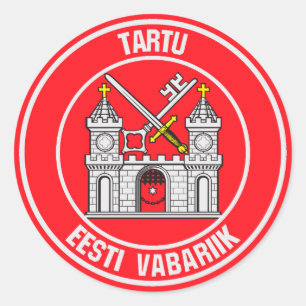 Tartu Round Emblem Runder Aufkleber