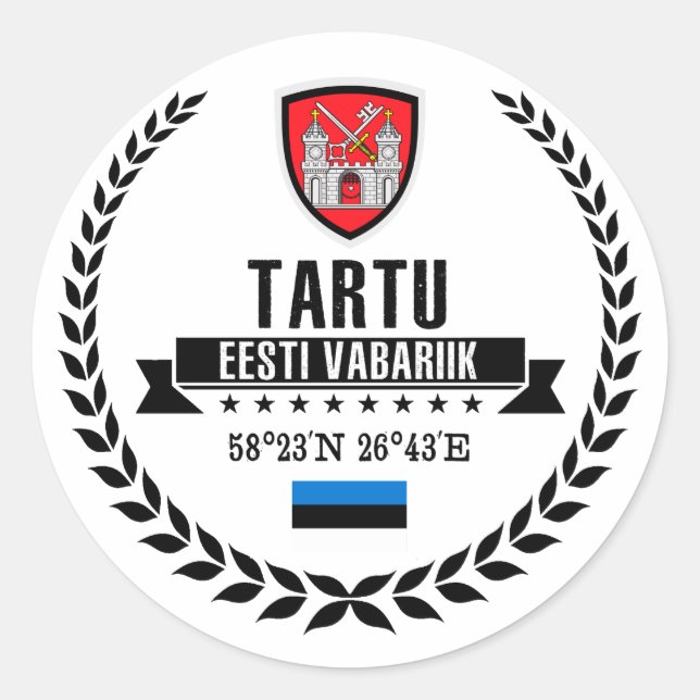 Tartu Runder Aufkleber (Vorderseite)