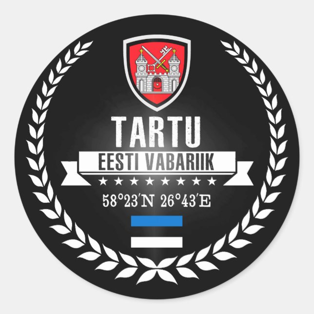 Tartu Runder Aufkleber (Vorderseite)