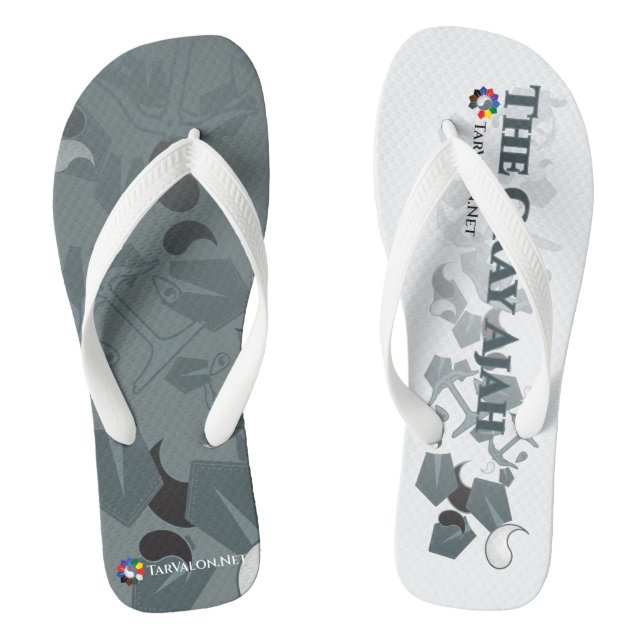 TarValon.Net fehlgeleitete graue Flip Flops (Fußbett)