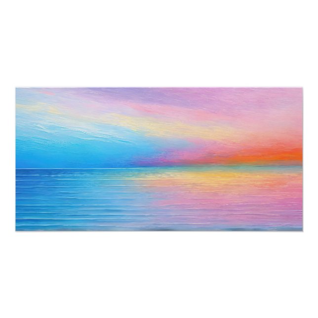 "Tarvask" Eine weiträumige rosa und blaue Landscha Poster (Vorderseite)