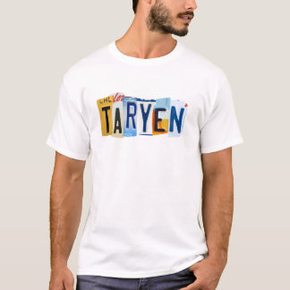 Taryen Nummernschild-Grafikdesign T-Shirt
